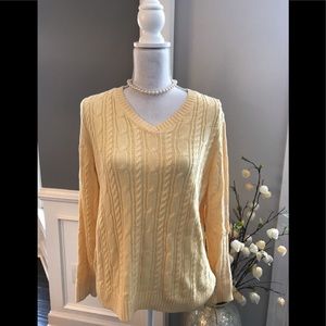 ⚜️ Croft&Barrow Yellow Cable Knit Sweater Size L